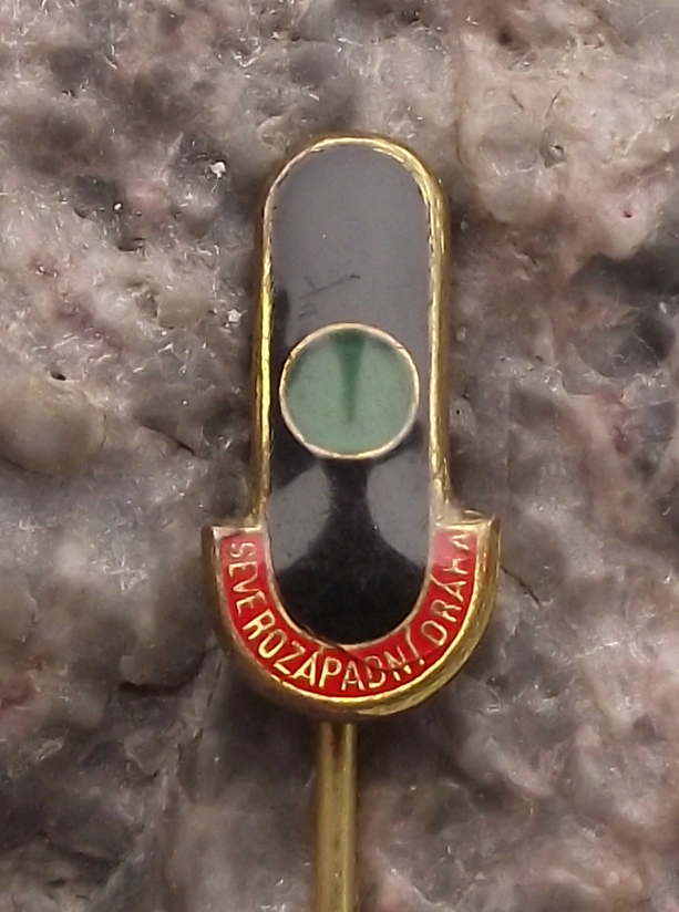 Vintage Czechoslovakia Railway CSD North West Train Region Signal Pin Badge