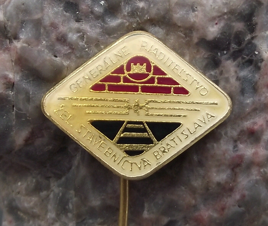 Vintage Bratislava Railway Headquarters Slovakia Train System HQ Pin Badge