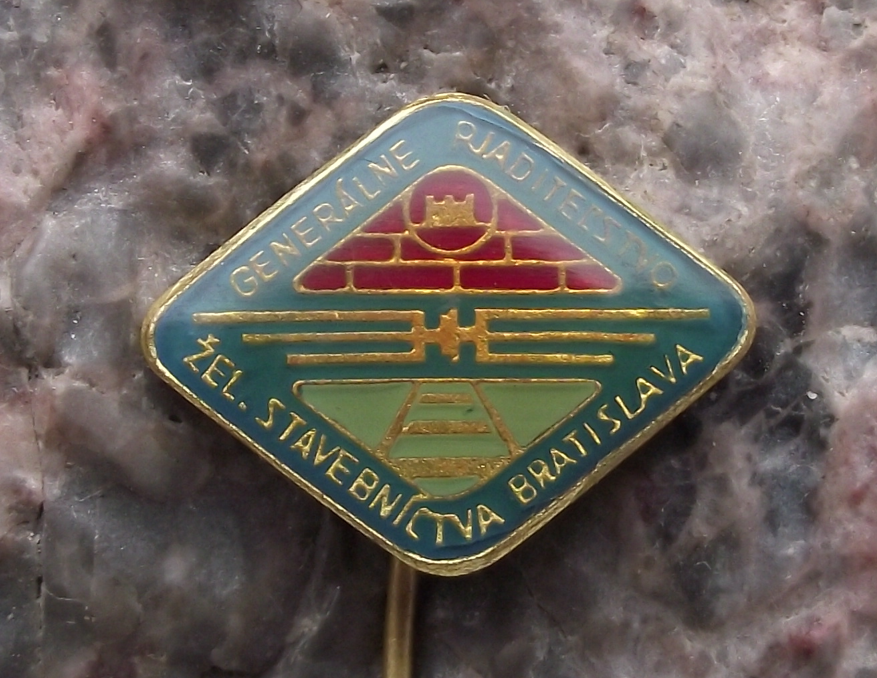 Vintage Bratislava Railway Headquarters Slovakia Train System HQ Pin Badge