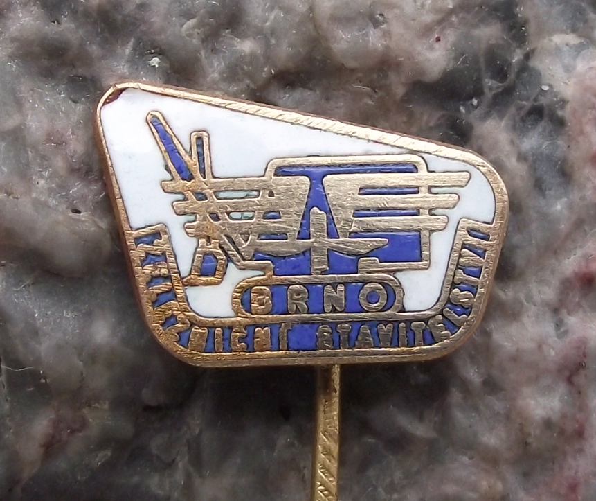 Vintage Railway Infrastructure Construction Train Based Crane Brno Pin Badge