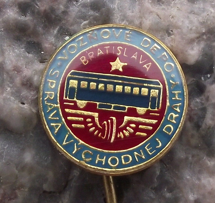 Vintage Czech Railways CSD Train Carriage Depot Bratislava Pin Badge