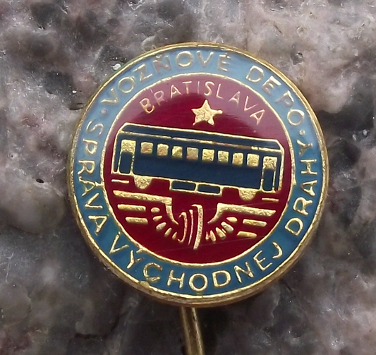 Vintage Czech Railways CSD Train Carriage Depot Bratislava Pin Badge