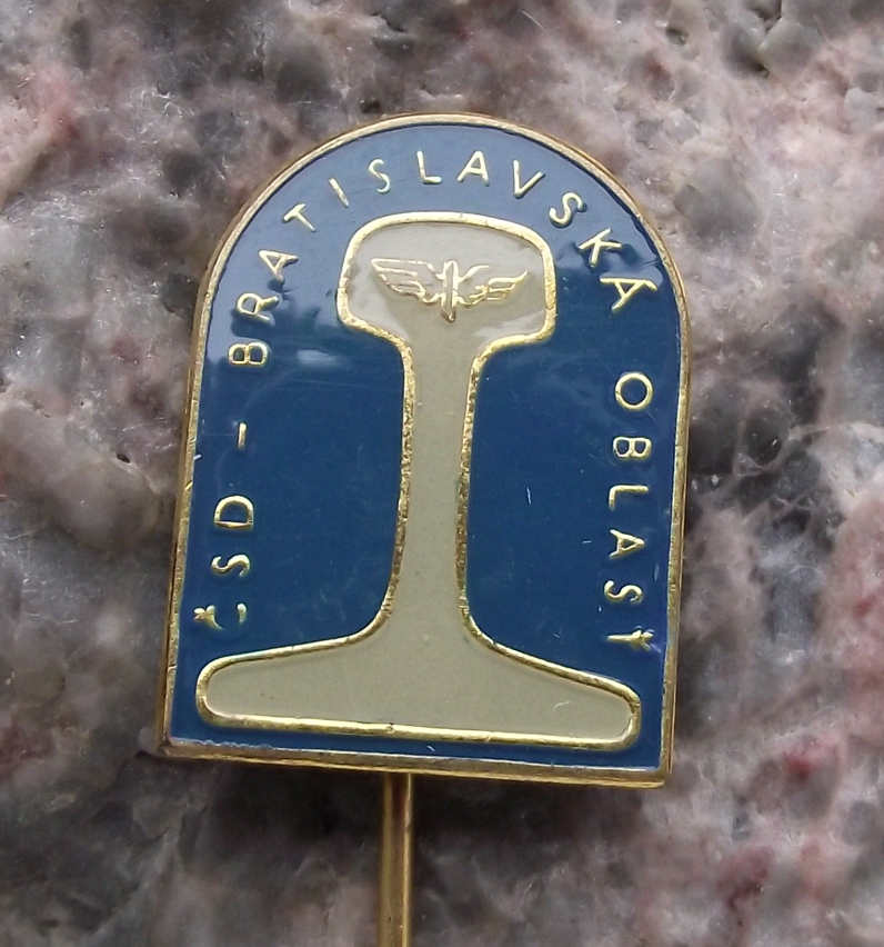 Vintage Czech Railways CSD Train Bratislava Region Track Pin Badge