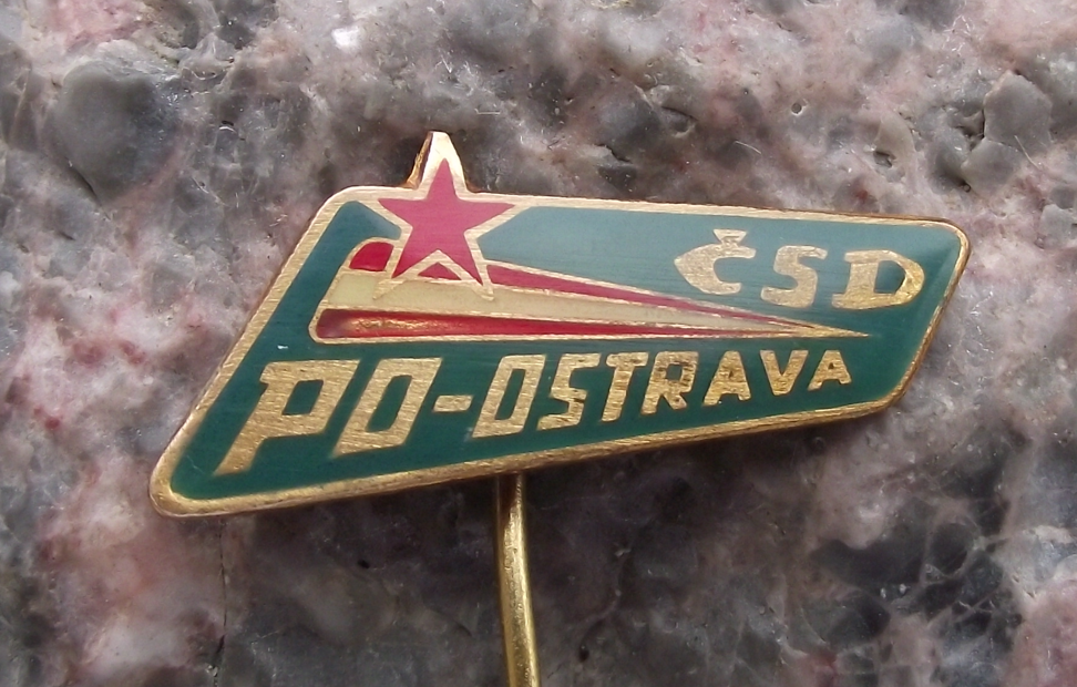 Vintage Czech Railways Ostrava CSD Train Pin Badge