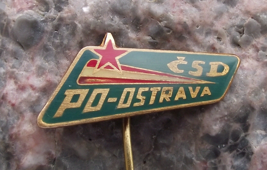 Vintage Czech Railways Ostrava CSD Train Pin Badge