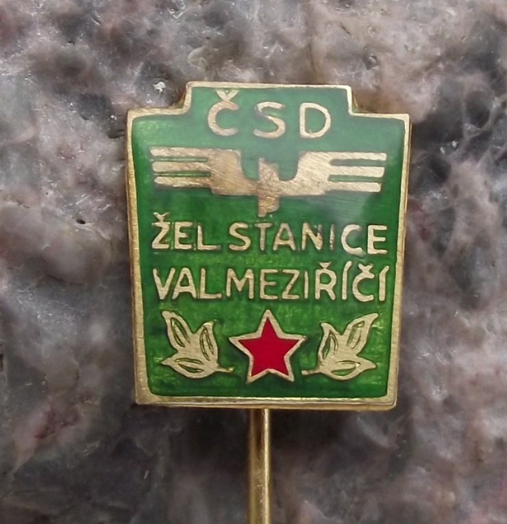 Vintage Czech Railways Valašské Meziříčí CSD Train Station Pin Badge