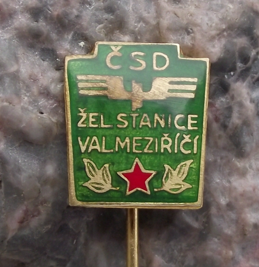 Vintage Czech Railways Valašské Meziříčí CSD Train Station Pin Badge
