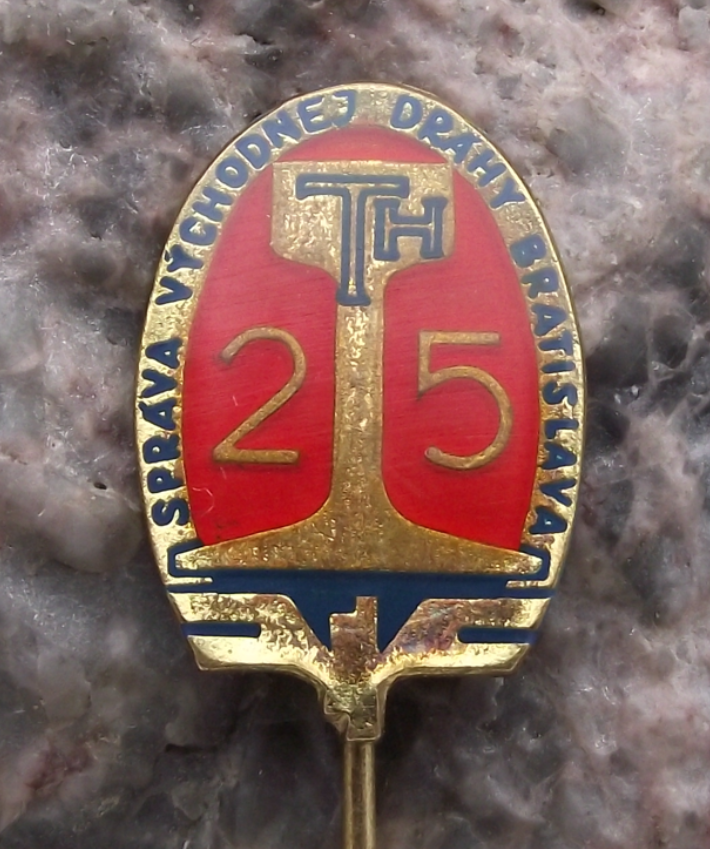 Vintage Czech Railways CSD Train Bratislava Region Anniversary Track Pin Badge