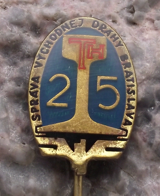 Vintage Czech Railways CSD Train Bratislava Region Anniversary Track Pin Badge
