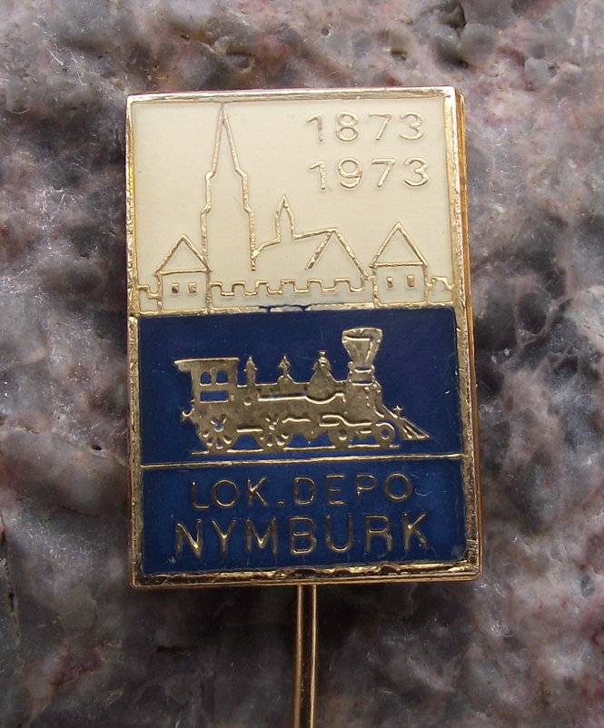 1973 Czech Railways CSD Train Locomotive Depot Nymburk Anniversary Pin Badge