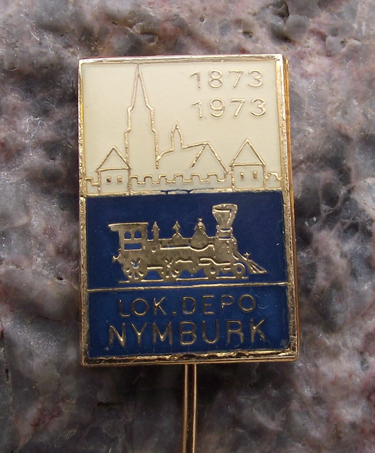 1973 Czech Railways CSD Train Locomotive Depot Nymburk Anniversary Pin Badge