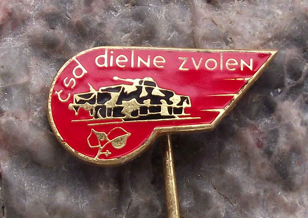 Vintage Czech Railways CSD Zvolen Train Repair Facility Pin Badge