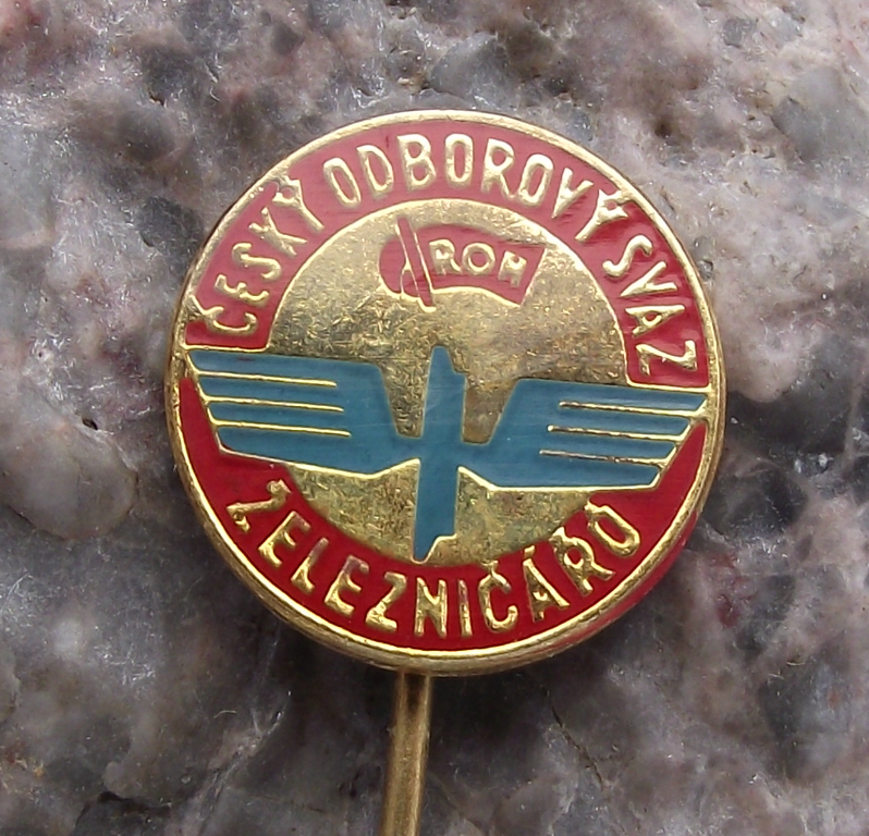 Vintage Czechoslovakia Railway Workers Trade Union ROH Pin Badge