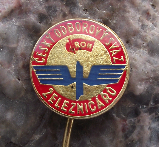 Vintage Czechoslovakia Railway Workers Trade Union ROH Pin Badge