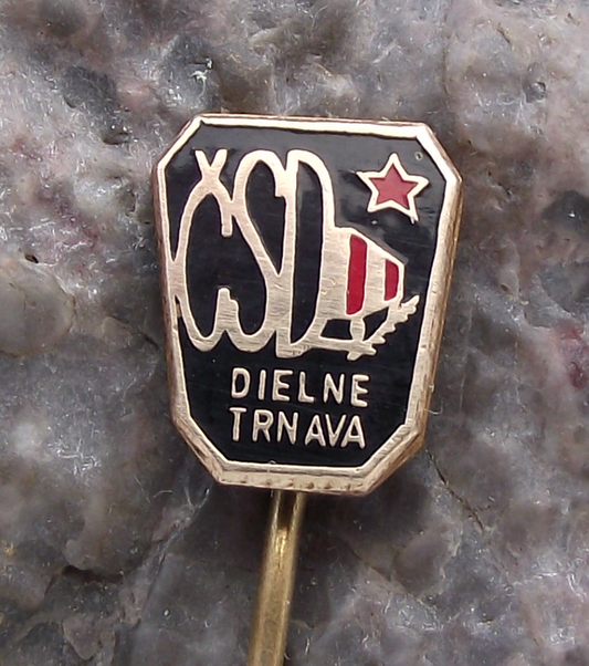 Vintage Czech Railways CSD Train Parts Depot Trnava Pin Badge