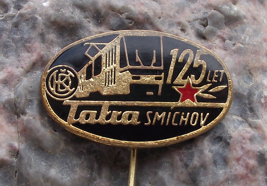 1977 Tatra Smichov Trams Railway Carriages Wagons Anniversary Pin Badge