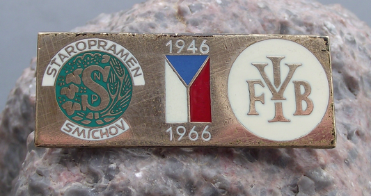 1966 Staropramen Prague Brewery Lager Beer Volleyball Pin Badge