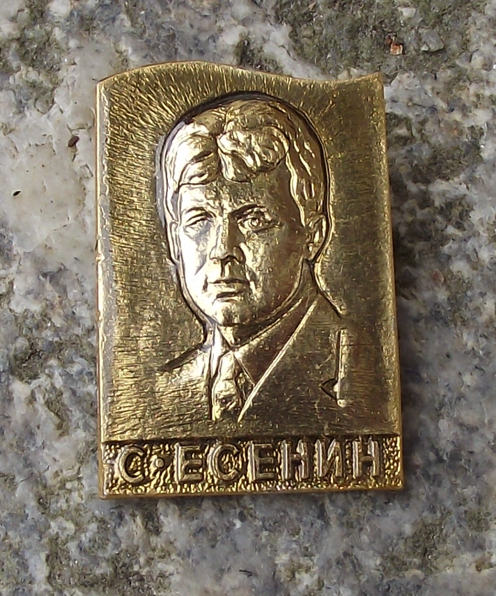 Vintage Sergei Yesenin Russian 20th Century Poet Pin Badge