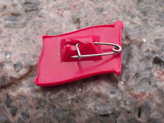 Vintage Communist China Red Guards Student Paramilitary Flag Pin Badge