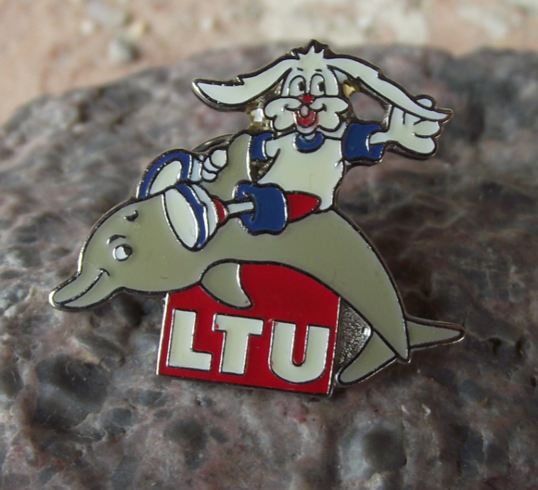 LTU International German Airlines Luft transport Aircraft Dolphin Pin Badge