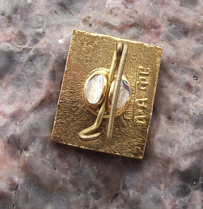 Vintage Square Lenin Soviet Union Political Icon White Face Pin Badge