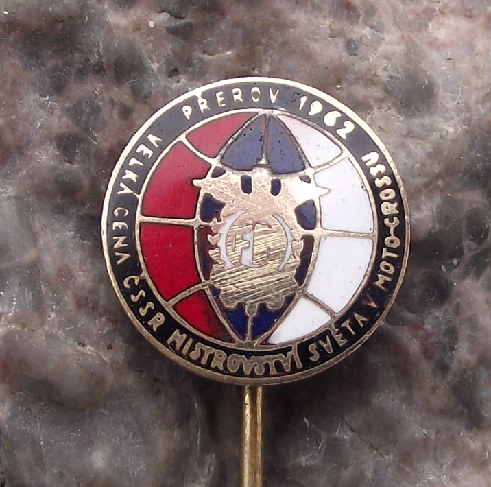 1962 FIM Motorcycle Motocross World Championships MX Racing Pin Badge