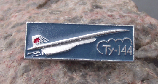 Vintage Tu-144 Tupolev Airliner Russian Supersonic Aircraft Concorde Pin Badge