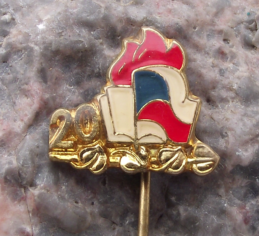 1969 Czechoslovakia Pioneer Youth Group Movement 20th Anniversary Pin Badge