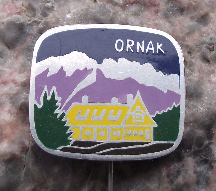 Vintage Ornak Mountain Ridge Poland Climbing Lodge Pin Badge