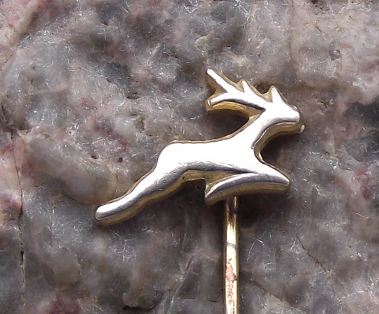 Vintage GAZ Car Company Russia Soviet Leaping Deer Logo Pin Badge