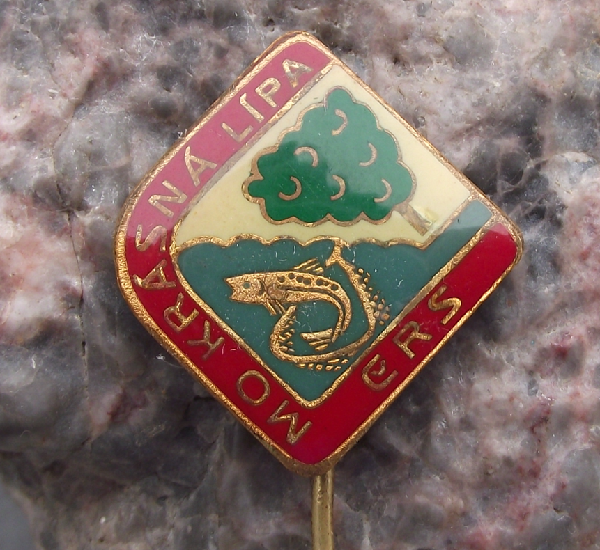 Vintage Krasna Lipa Czechoslovakia Fishing Association CRS Pin Badge