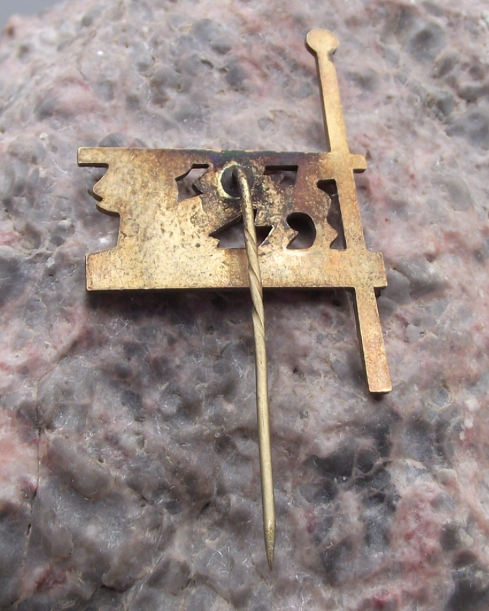 Vintage Tallinn Estonia Medieval Heraldic Dragon Lion Flag Pin Badge