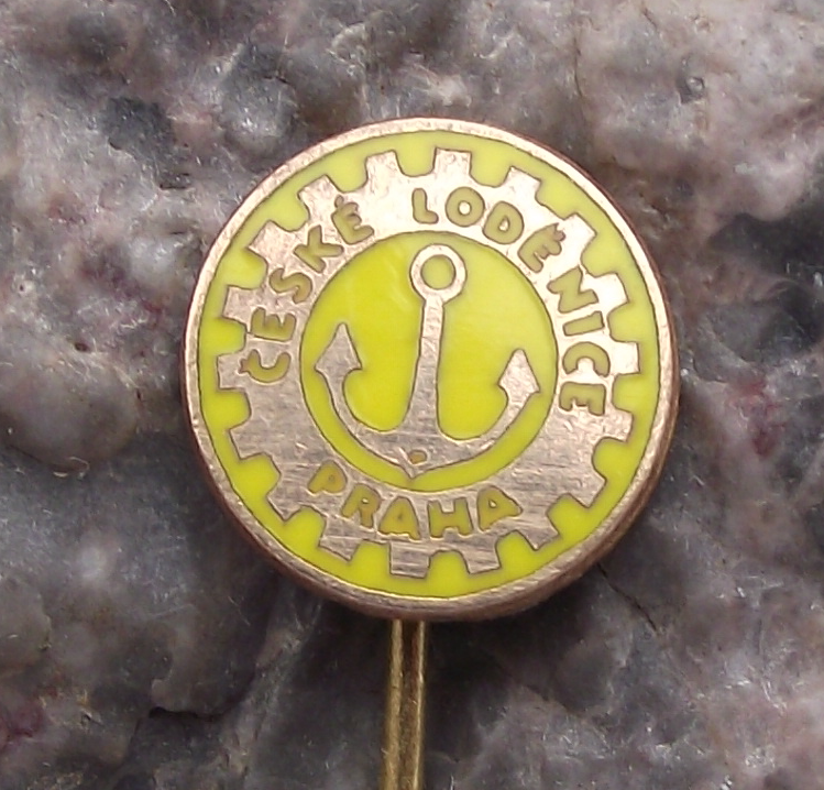 Vintage Czechoslovakia Ship Yard Shipping Repair Company Flag Pin Badge