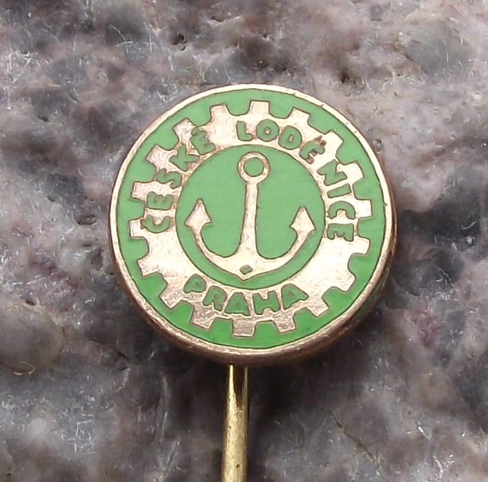 Vintage Czechoslovakia Ship Yard Shipping Repair Company Flag Pin Badge