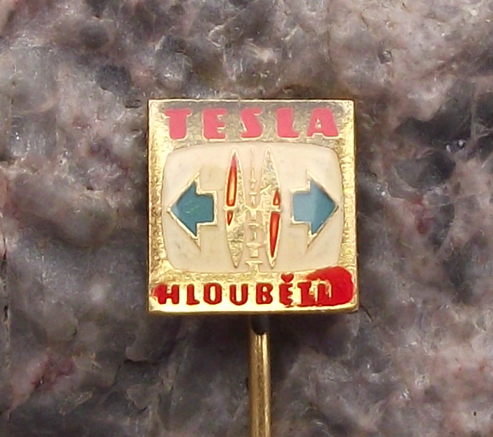 Vintage Tesla Electronics Hloubětín Radio Pin Badge