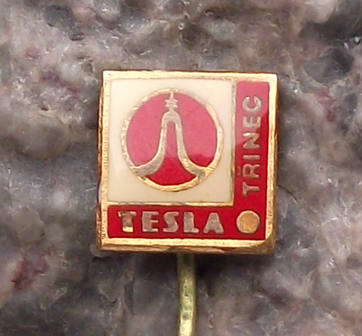 Vintage Tesla Electronics Třinec Sine Wave Logo Pin Badge