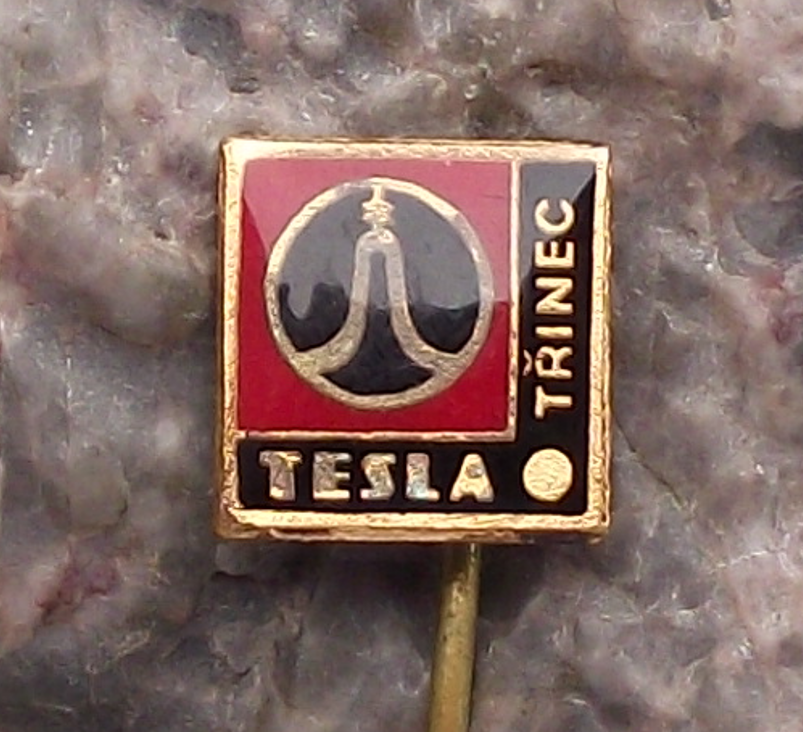 Vintage Tesla Electronics Třinec Sine Wave Logo Pin Badge