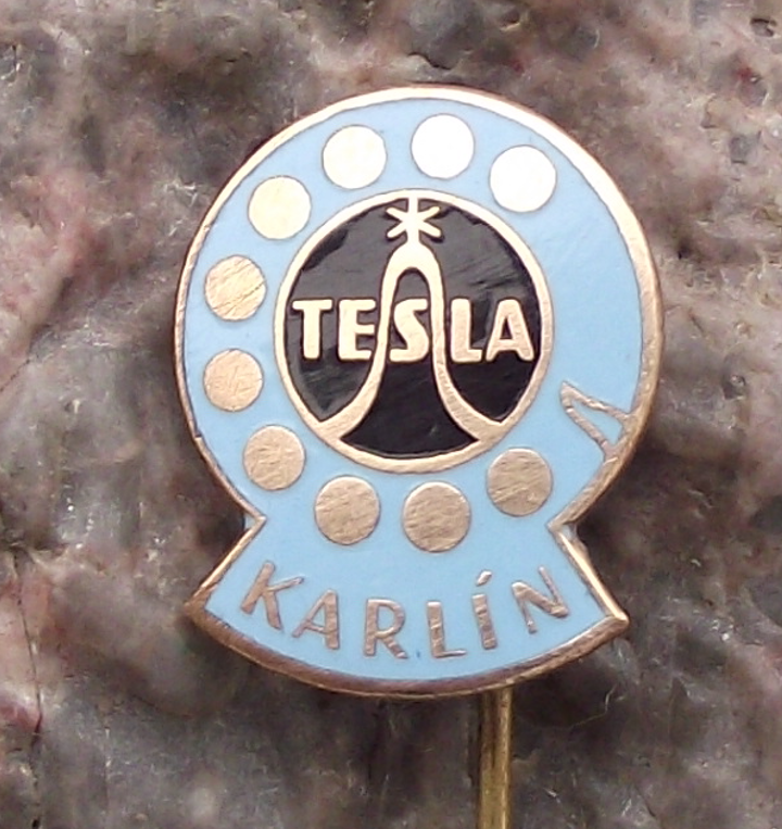 Vintage Tesla Czech Rotary Dial Telephone Receiver Desk Phone Pin Badge