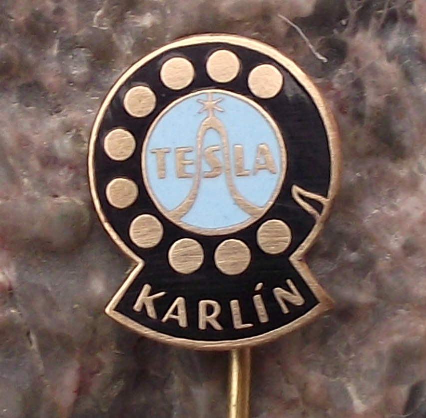 Vintage Tesla Czech Rotary Dial Telephone Receiver Desk Phone Pin Badge