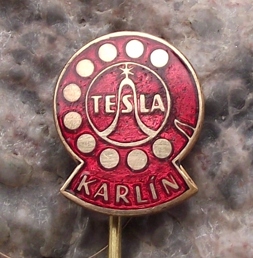 Vintage Tesla Czech Rotary Dial Telephone Receiver Desk Phone Pin Badge