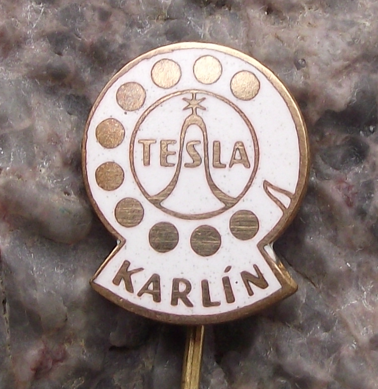 Vintage Tesla Czech Rotary Dial Telephone Receiver Desk Phone Pin Badge