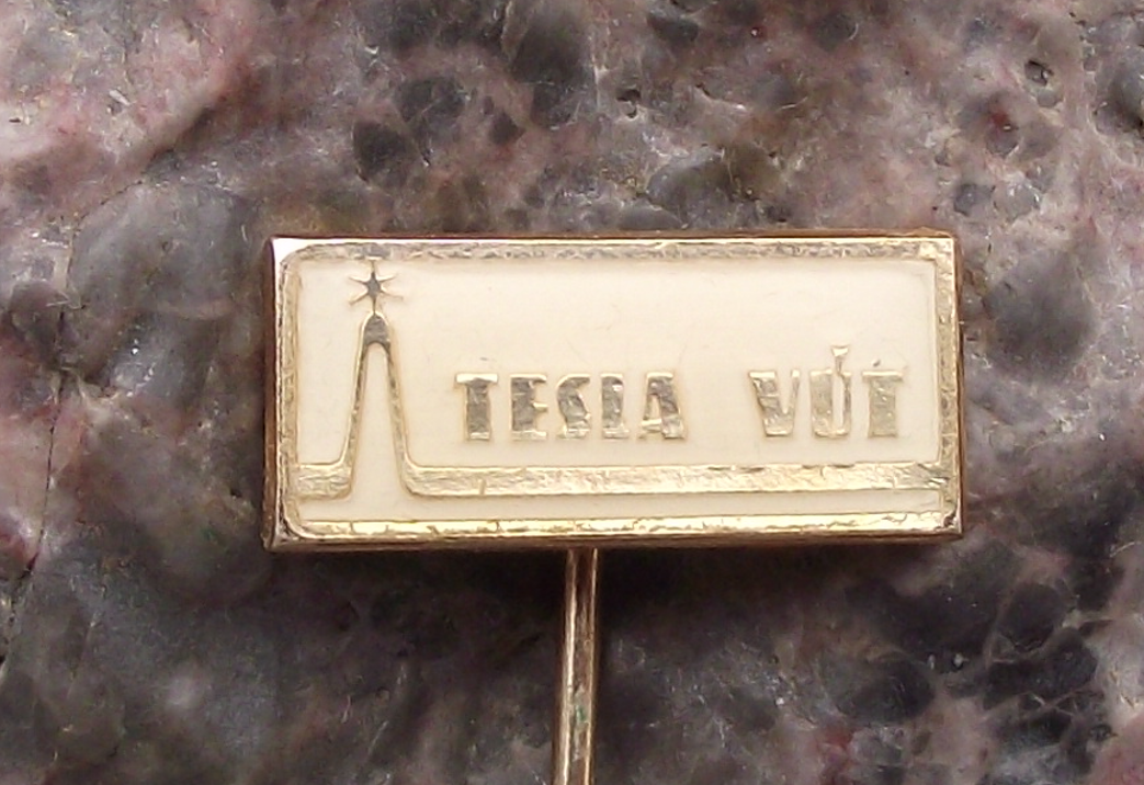 Vintage Tesla Electronics VUT Logo Pin Badge