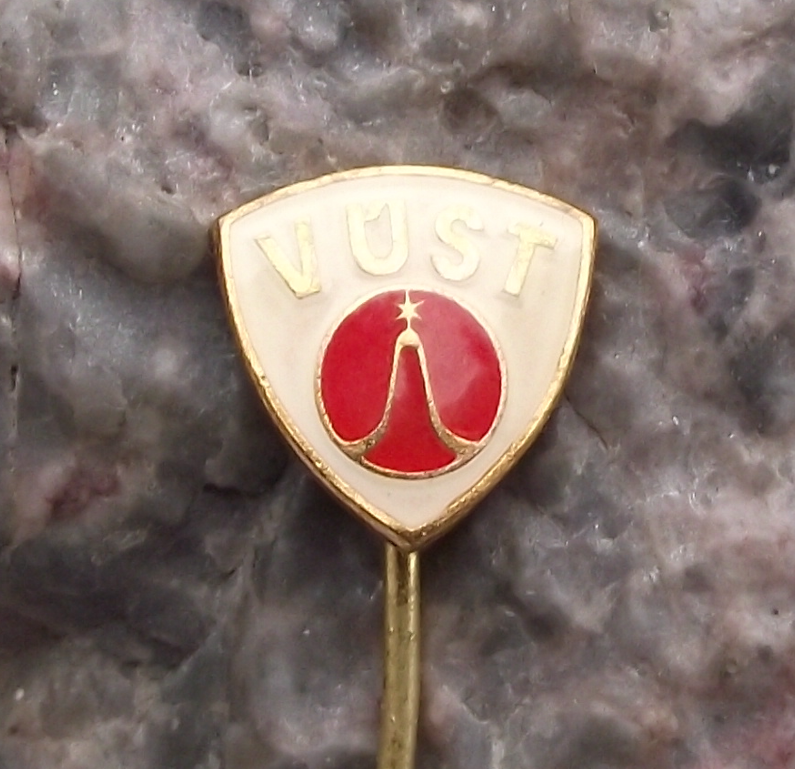 Vintage Tesla Electronics VUST Logo Pin Badge