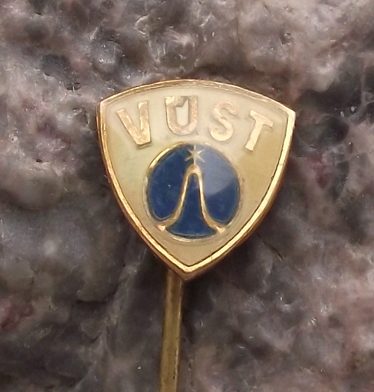 Vintage Tesla Electronics VUST Logo Pin Badge