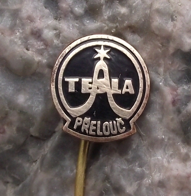 Vintage Tesla Electronics Czechoslovakia Přelouč Sine Wave Pin Badge
