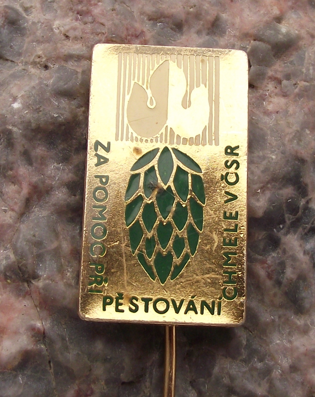 Rare Vintage Hops Field Farmers Harvest Volunteer Award Beer Pin Badge