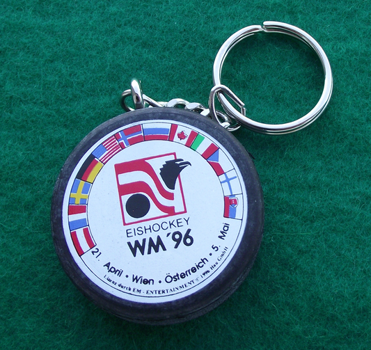 1996 World Ice Hockey Championships Austria Rubber Puck Keyring