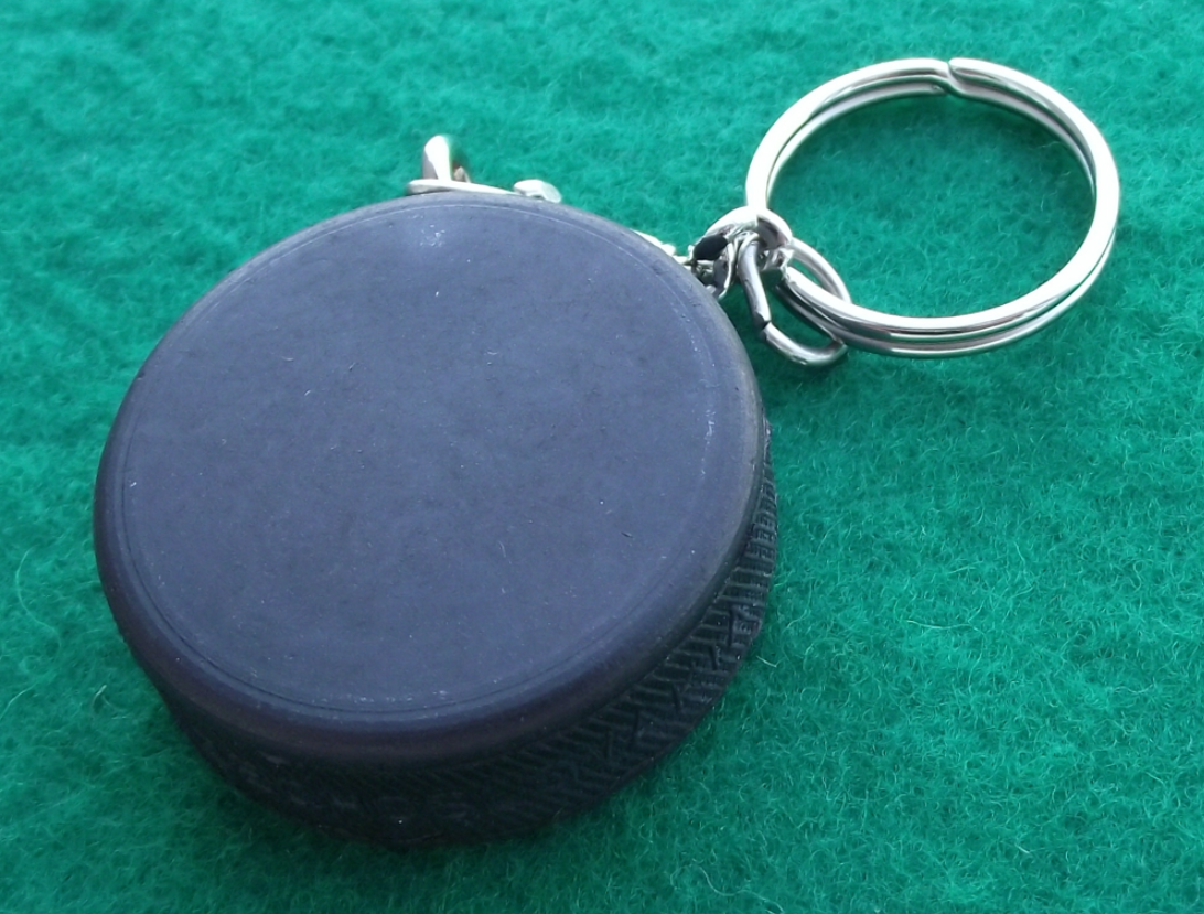 Czech Ice Hockey Federation Flag and Stick Logo Rubber Puck Keyring Key Chain