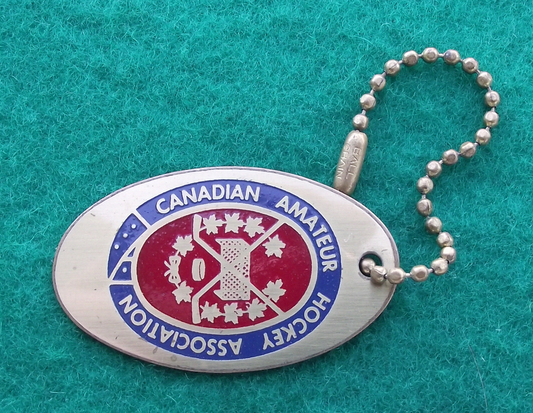 Vintage Canada Amateur Ice Hockey Association Canadian Keyring Keychain