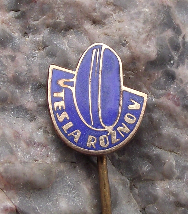 Vintage Tesla Electronics Rožnov Televisions CRT Pin Badge